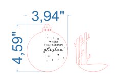 Christmas Ornament SVG laser cut file for Glowforge Product Image 4