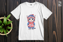 Cute Patriotic Cat Clipart PNG Product Image 3