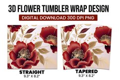 3d Flower Tumbler Wrap Sublimation Product Image 3