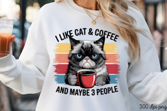 I LIKE CAT &amp; COFFEE AND PNG, Funny Cats Sublimation Product Image 3