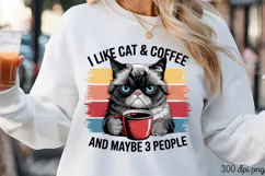 I LIKE CAT & COFFEE AND PNG, Funny Cats Sublimation Product Image 3