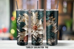 Christmas Flowers Tumbler Wrap Sublimation Designs Product Image 3