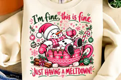 I'm Fine PNG, Christmas Sublimation Design, Funny Christmas Product Image 3