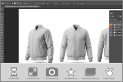 Varsity Bomber Jacket Mockup Product Image 2