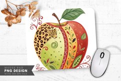Leopard Spot Apple Design Mouse Pad PNG Product Image 1
