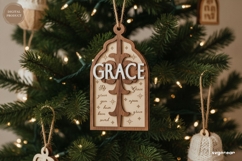 Grace Nativity Ornament Laser Cut | Christmas | SVG Product Image 1