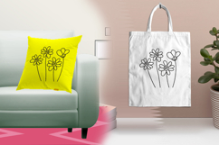Whimsical Daisy Line Art Embroidery Design Product Image 3