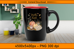 Hello Fall Pumpkins Coffee and Blanket Sublimation PNG Product Image 3