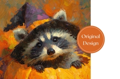 Art Halloween Tumbler Template, Halloween Raccoon Tumbler Product Image 3