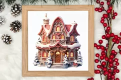 Fairy Christmas House Sublimation Clipart, Fairy Christmas Product Image 3