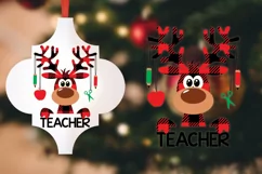 Christmas Teacher SVG, Buffalo Plaid Moose SVG, Teacher Svg Product Image 3