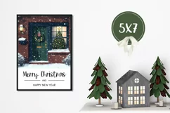 Merry Christmas Greeting Card, Christmas Door Cards Product Image 3