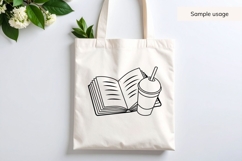 Hand Drawn Open Book And Iced Coffee SVG Product Image 3
