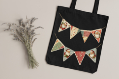 42 Santa Patchwork Bunting | Christmas Fabric Clipart Set Product Image 4