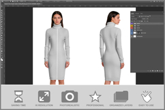 Sweater Dress Female Fashion Clothin Product Image 2