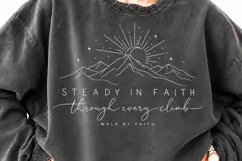 Steady in Faith Mountain PNG, Walk by Faith Christian Mounta Product Image 3