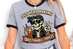 Questionable Choices Skeleton Coffee PNG Design Product Image 4