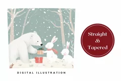 Christmas Forest Tumbler Wrap, Winter Bear Tumbler Design Product Image 3