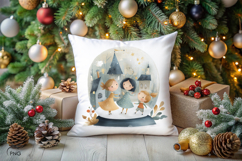 Christmas crystal snow globe digital paper, background clipa Product Image 3