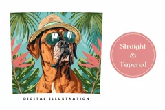 Summer Dog Tumbler Wrap Design, Boxer Dog Tumbler Design Product Image 3