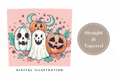 Spooky Halloween Tumbler, Halloween Doodles Sublimation Product Image 3