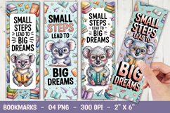 Koala Back to School Animal Bookmark Sublimation PNG Product Image 1