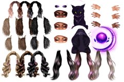 halloween clipart, witch clipart, magic ball, black cat Product Image 3