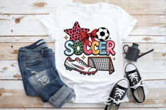 Soccer ball, net, boot, Bow &amp; Star PNG Sublimation | Soccer Product Image 1