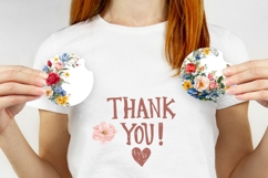 Floral Wreath Coaster, Watercolor Flowers Car Coasters PNG Product Image 3