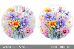 Wildflowers Wind Spinner. Floral Wind Spinner Sublimation Product Image 1
