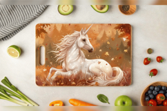 Fall Fantasy Unicorn Cutting Boards sublimation Design Product Image 3