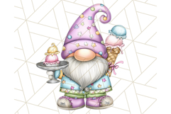 Ice Cream Gnome Clipart PNG Summer Dessert Art, Summer Gnome Product Image 3