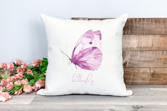 Watercolor Pink Butterfly Clipart Product Image 3