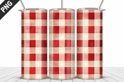 Red Plaid Tumbler Design | Valentine's Day Tumbler Wrap Product Image 4
