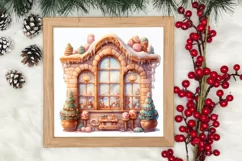 Christmas Santa House Clipart, Christmas PNG Product Image 3