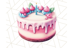 Pastel Sweet Treats Clipart, Ice Cream, Cakes, Donuts Png Product Image 3