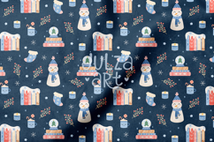 Winter Bookish Seamless Pattern, Christmas Books Background Product Image 3