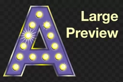 Very peri marquee letter with light PNG movie retro alphabet Product Image 4