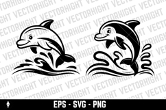 Vector drawing of a cute friendly smiling dolphin Product Image 3