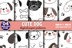 Cute Dog Digital Paper Background PNG Product Image 1