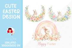Easter Bunny PNG, Happy Easter Sublimation Design Product Image 1