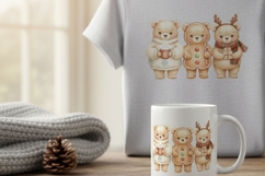 Christmas Baby Woodland Watercolor Animals Clipart Product Image 3