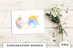 Watercolor Cute Unicorn png Product Image 3