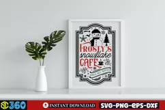 Frosty's snowflake cafe open all winter SVG, Farmhouse SVG Product Image 3
