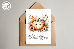 Thanksgiving Card. Printable cards. Cute Pumpkin Product Image 5