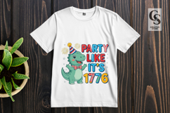 Party Like It's 1776 Dino Clipart Sublimation PNG Product Image 3