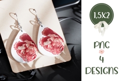 Carnation Earrings, Floral Teardrop Earring Template Product Image 3
