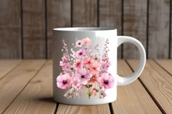 Pink blossoms, Watercolor flower, Floral clipart Product Image 3