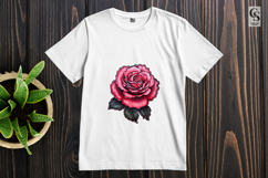 Bold Pink Rose Illustration Clipart Sublimation PNG Product Image 2