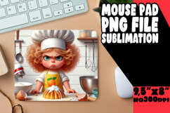Cozy Mouse Pad Sublimation Magic, Girl Grumpy Product Image 1